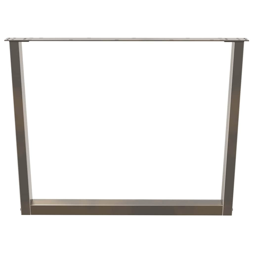 Produktbild för Matbordsben V-formade 2 st naturstål 100x(72-73,3) cm stål