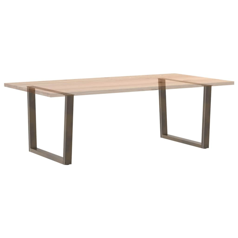 Produktbild för Matbordsben V-formade 2 st naturstål 100x(72-73,3) cm stål