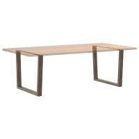 Produktbild för Matbordsben V-formade 2 st naturstål 100x(72-73,3) cm stål