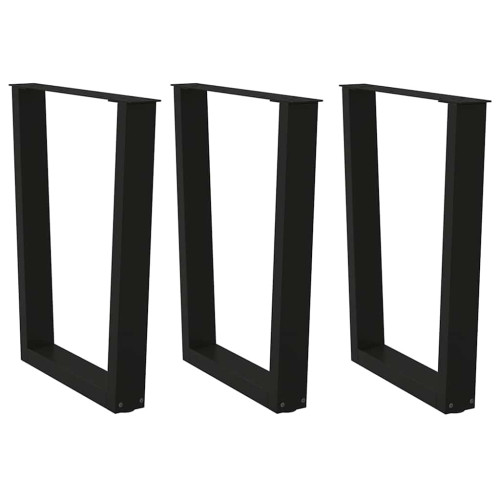 vidaXL Matbordsben V-formade 3 st svarta 70x(72-73,3) cm stål