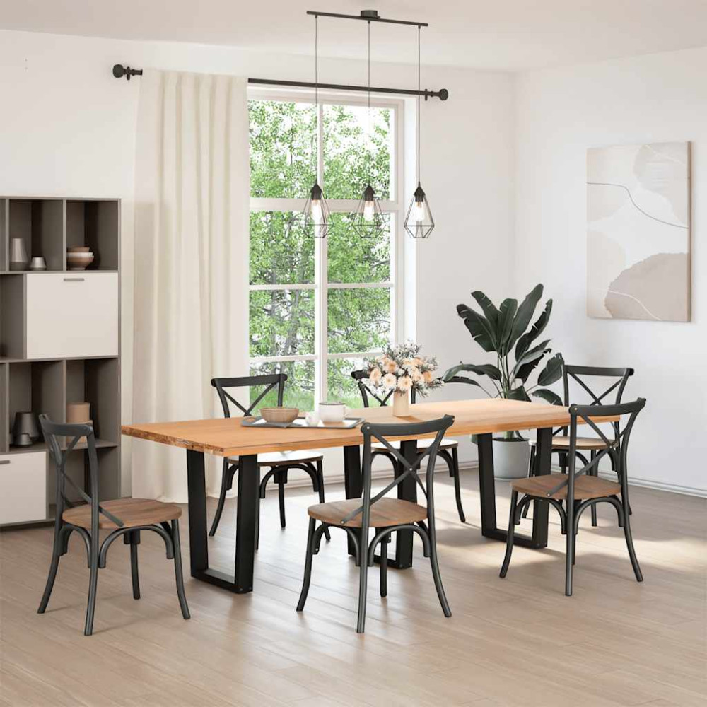 Produktbild för Matbordsben V-formade 3 st svarta 70x(72-73,3) cm stål