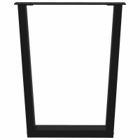 Produktbild för Matbordsben V-formade 3 st svarta 70x(72-73,3) cm stål