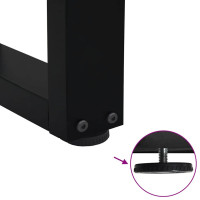 Produktbild för Matbordsben V-formade 3 st svarta 70x(72-73,3) cm stål