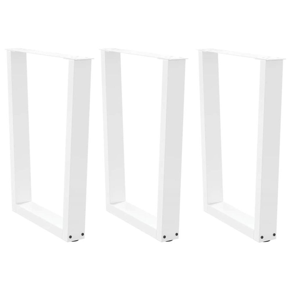 Produktbild för Matbordsben V-formade 3 st vita 70x(72-73,3) cm stål