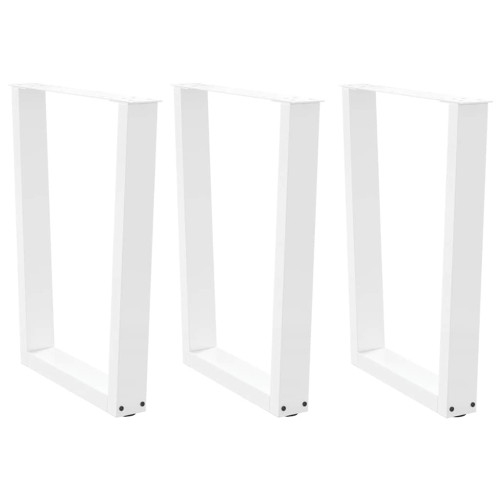 vidaXL Matbordsben V-formade 3 st vita 70x(72-73,3) cm stål