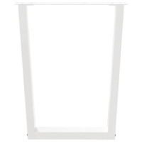 Produktbild för Matbordsben V-formade 3 st vita 70x(72-73,3) cm stål