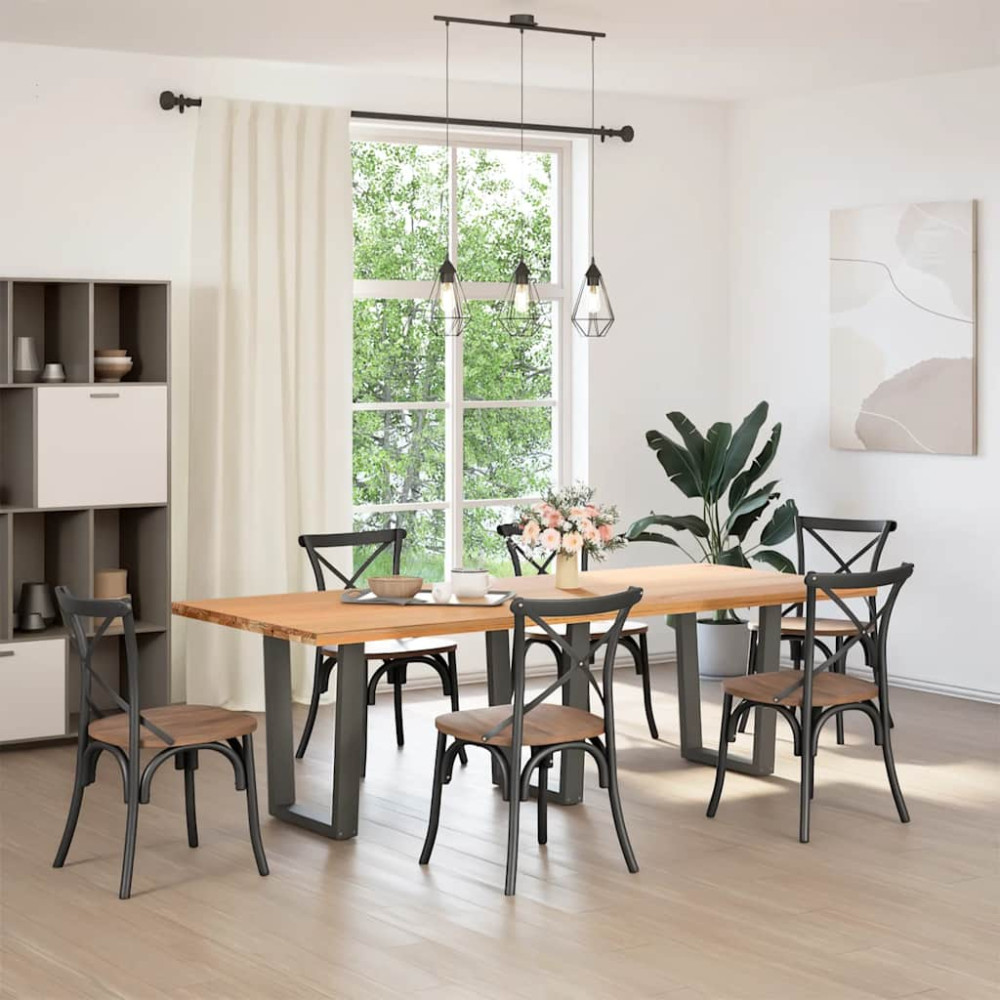 Produktbild för Matbordsben V-formade 3 st antracit 70x(72-73,3) cm stål