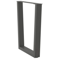 Produktbild för Matbordsben V-formade 3 st antracit 70x(72-73,3) cm stål