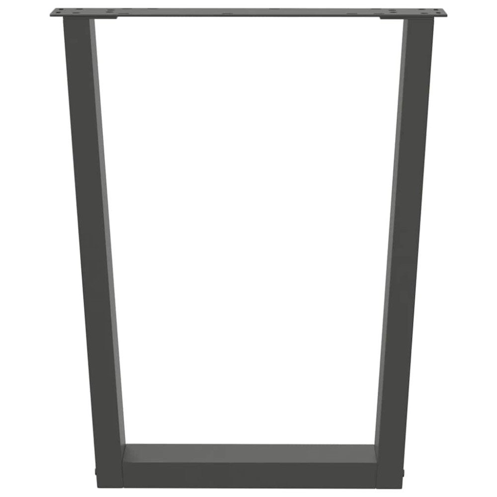 Produktbild för Matbordsben V-formade 3 st antracit 70x(72-73,3) cm stål