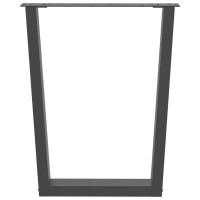 Produktbild för Matbordsben V-formade 3 st antracit 70x(72-73,3) cm stål