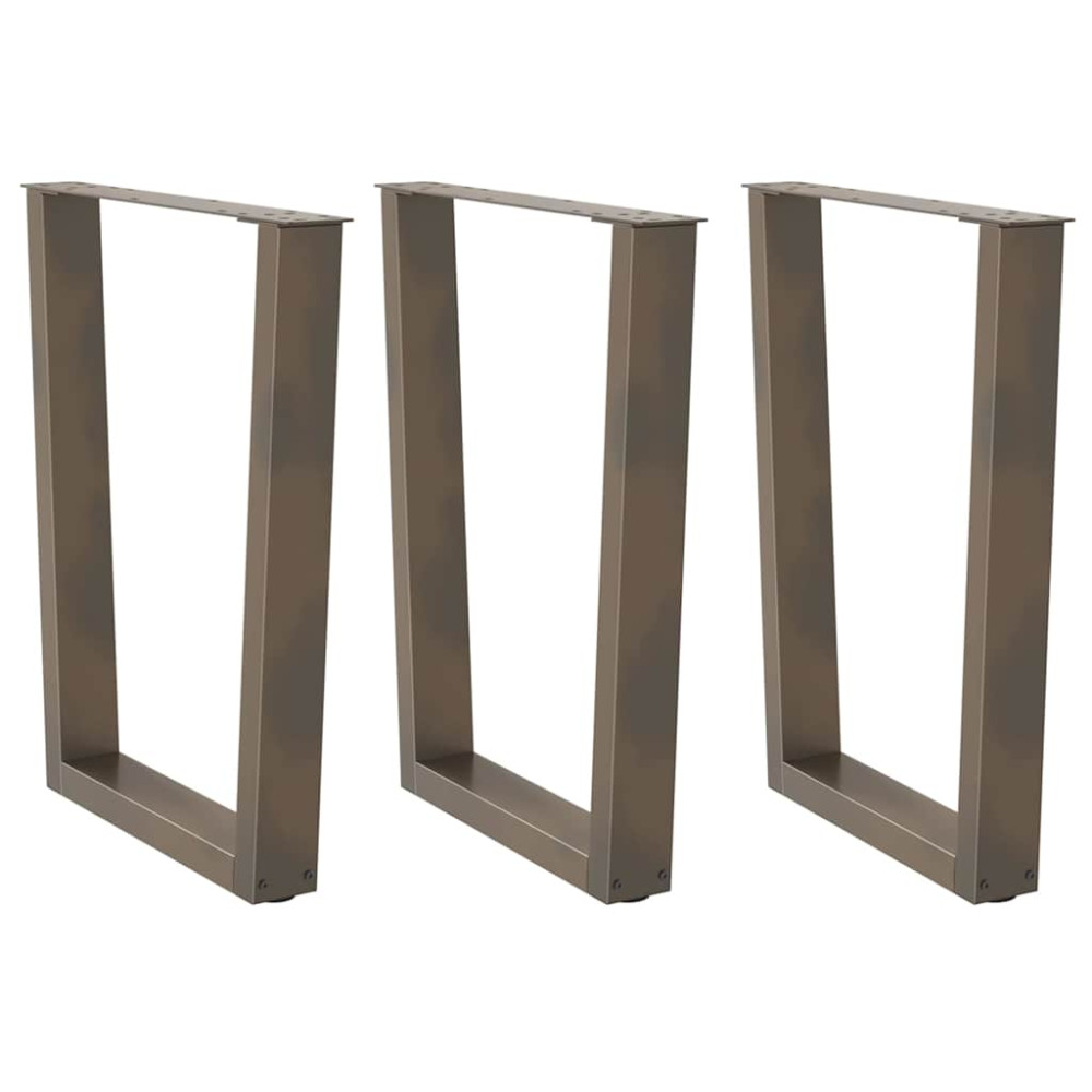 Produktbild för Matbordsben V-formade 3 st naturstål 70x(72-73,3) cm stål