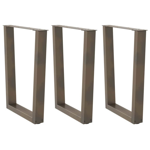 vidaXL Matbordsben V-formade 3 st naturstål 70x(72-73,3) cm stål
