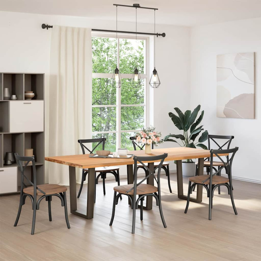 Produktbild för Matbordsben V-formade 3 st naturstål 70x(72-73,3) cm stål