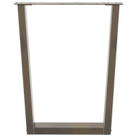 Produktbild för Matbordsben V-formade 3 st naturstål 70x(72-73,3) cm stål
