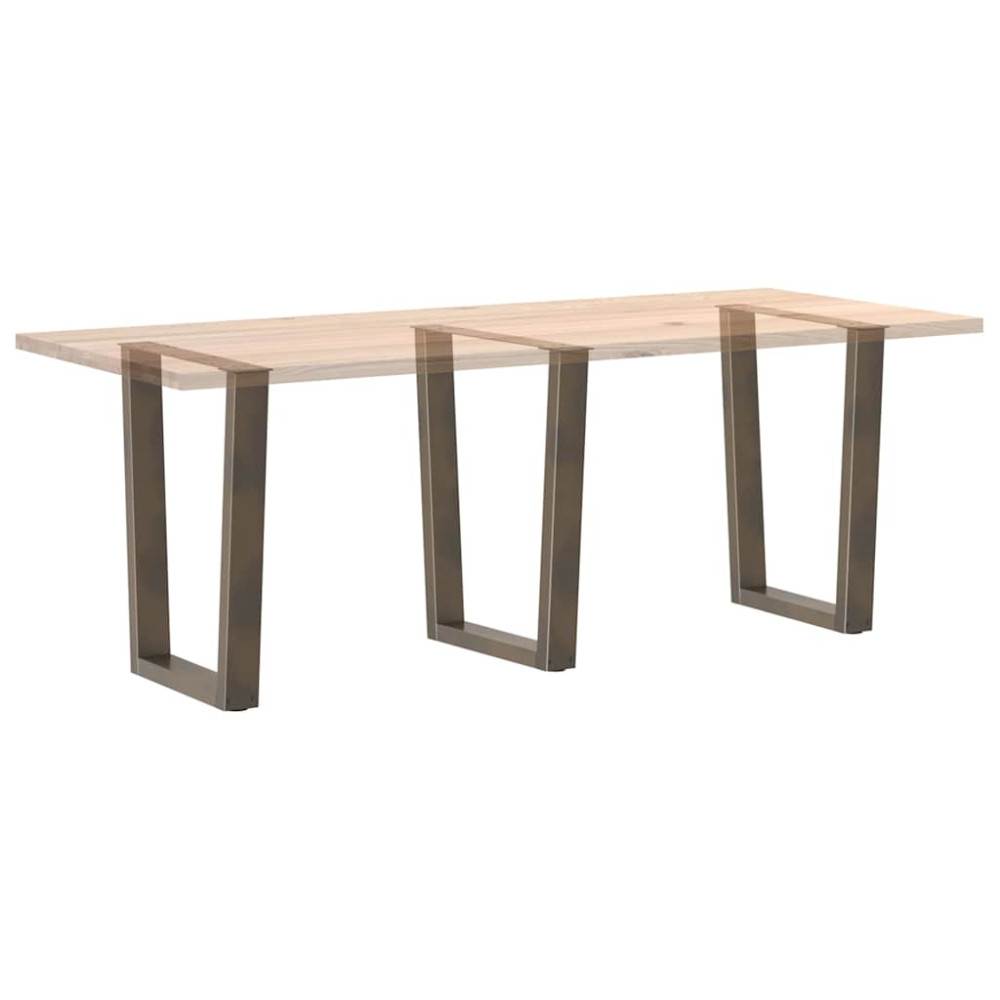 Produktbild för Matbordsben V-formade 3 st naturstål 70x(72-73,3) cm stål