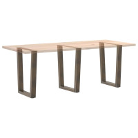 Produktbild för Matbordsben V-formade 3 st naturstål 70x(72-73,3) cm stål
