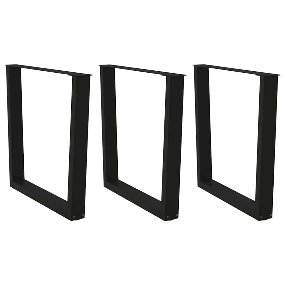 Produktbild för Matbordsben V-formade 3 st svarta 80x(72-73,3) cm stål