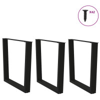 Produktbild för Matbordsben V-formade 3 st svarta 80x(72-73,3) cm stål