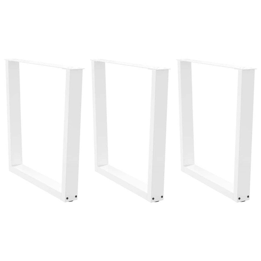 Produktbild för Matbordsben V-formade 3 st vita 80x(72-73,3) cm stål