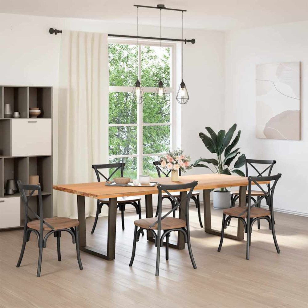 Produktbild för Matbordsben V-formade 3 st naturstål 80x(72-73,3) cm stål