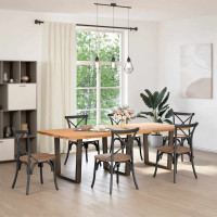 Produktbild för Matbordsben V-formade 3 st naturstål 80x(72-73,3) cm stål
