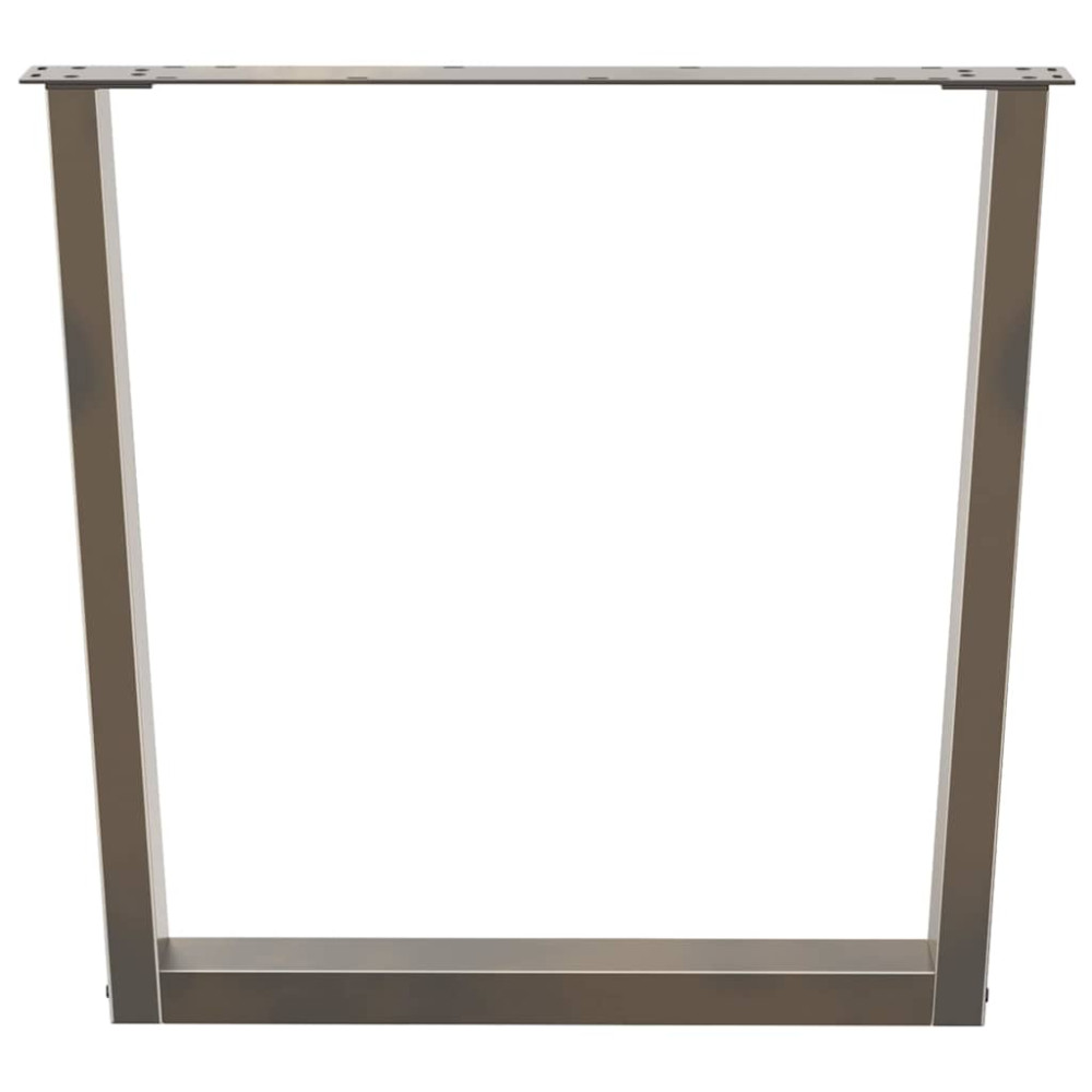 Produktbild för Matbordsben V-formade 3 st naturstål 80x(72-73,3) cm stål