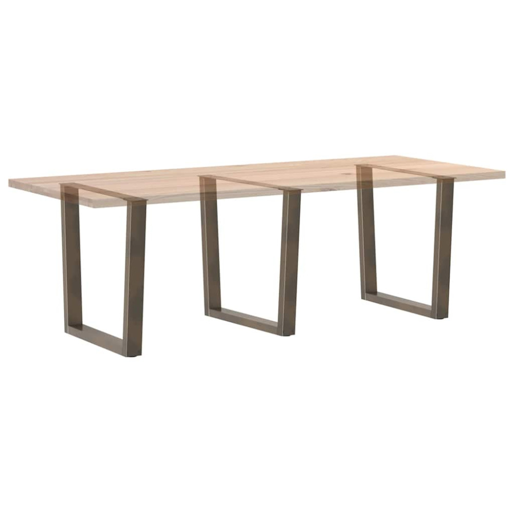 Produktbild för Matbordsben V-formade 3 st naturstål 80x(72-73,3) cm stål