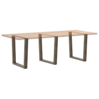 Produktbild för Matbordsben V-formade 3 st naturstål 80x(72-73,3) cm stål
