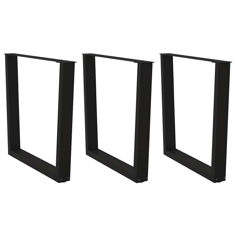 Produktbild för Matbordsben V-formade 3 st svarta 90x(72-73,3) cm stål