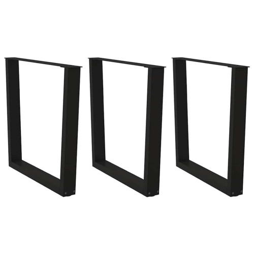 vidaXL Matbordsben V-formade 3 st svarta 90x(72-73,3) cm stål