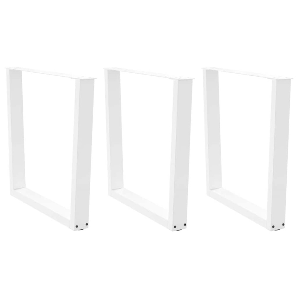 Produktbild för Matbordsben V-formade 3 st vita 90x(72-73,3) cm stål
