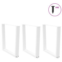 Produktbild för Matbordsben V-formade 3 st vita 90x(72-73,3) cm stål