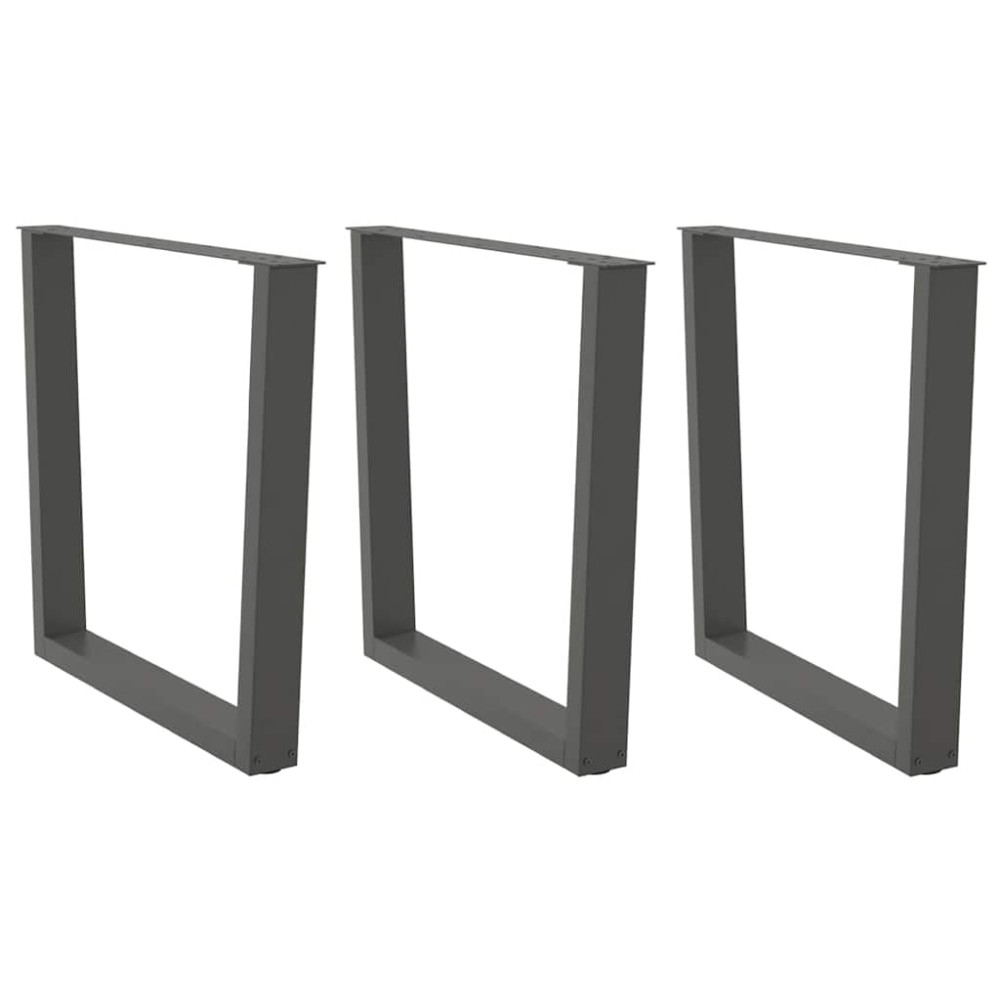 Produktbild för Matbordsben V-formade 3 st antracit 90x(72-73,3) cm stål