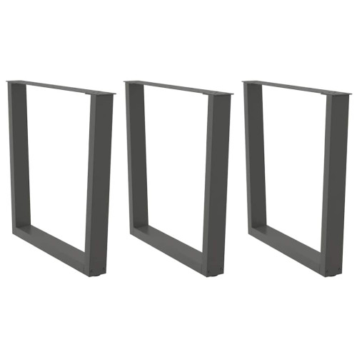 vidaXL Matbordsben V-formade 3 st antracit 90x(72-73,3) cm stål