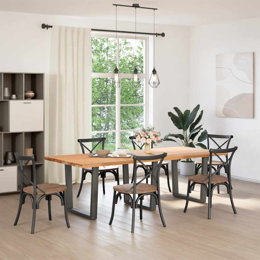 Produktbild för Matbordsben V-formade 3 st antracit 90x(72-73,3) cm stål