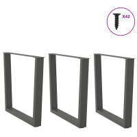Produktbild för Matbordsben V-formade 3 st antracit 90x(72-73,3) cm stål