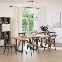 Produktbild för Matbordsben V-formade 3 st naturstål 90x(72-73,3) cm stål