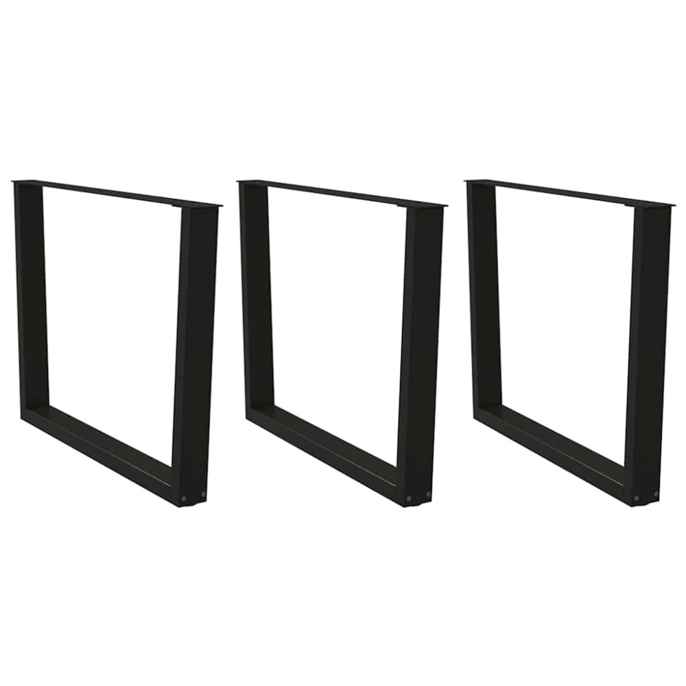Produktbild för Matbordsben V-formade 3 st svarta 100x(72-73,3) cm stål