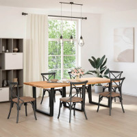 Produktbild för Matbordsben V-formade 3 st svarta 100x(72-73,3) cm stål