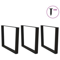 Produktbild för Matbordsben V-formade 3 st svarta 100x(72-73,3) cm stål