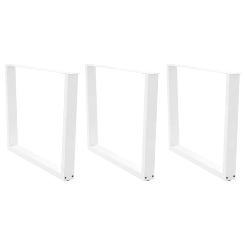 vidaXL Matbordsben V-formade 3 st vita 100x(72-73,3) cm stål