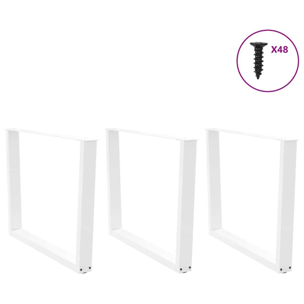 Produktbild för Matbordsben V-formade 3 st vita 100x(72-73,3) cm stål