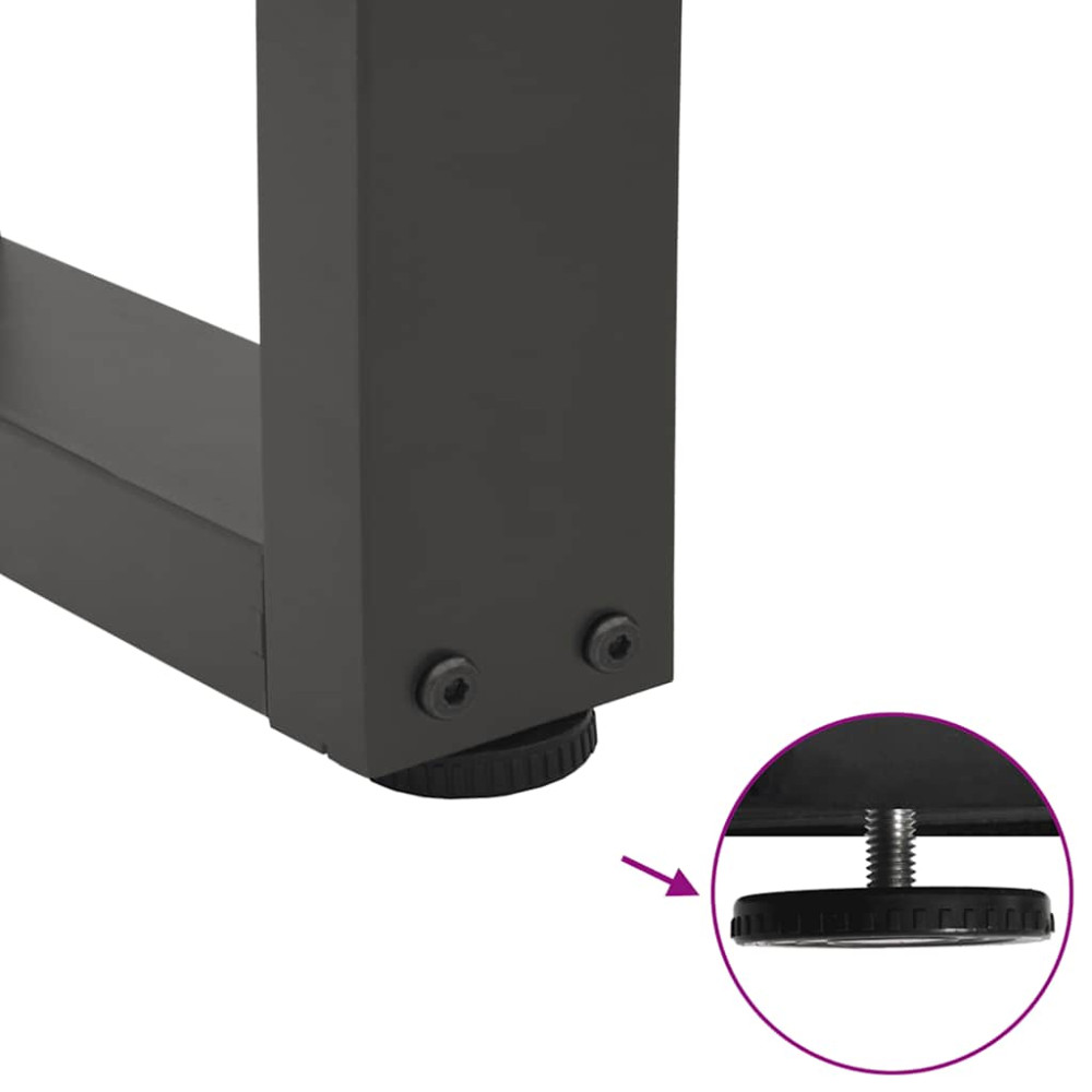 Produktbild för Matbordsben V-formade 3 st antracit 100x(72-73,3) cm stål