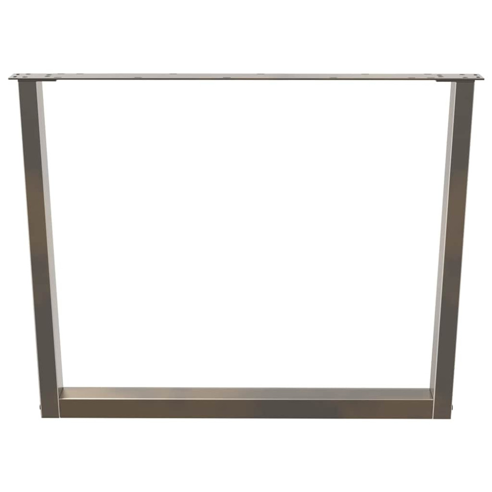 Produktbild för Matbordsben V-formade 3 st naturstål 100x(72-73,3) cm stål