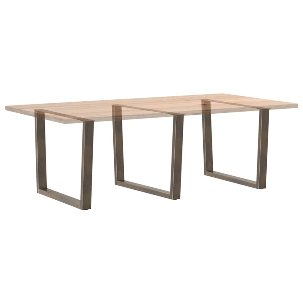 Produktbild för Matbordsben V-formade 3 st naturstål 100x(72-73,3) cm stål