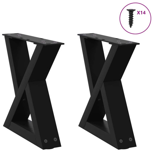 vidaXL Soffbordsben 2 st svarta 30x(30-31,3) cm stål