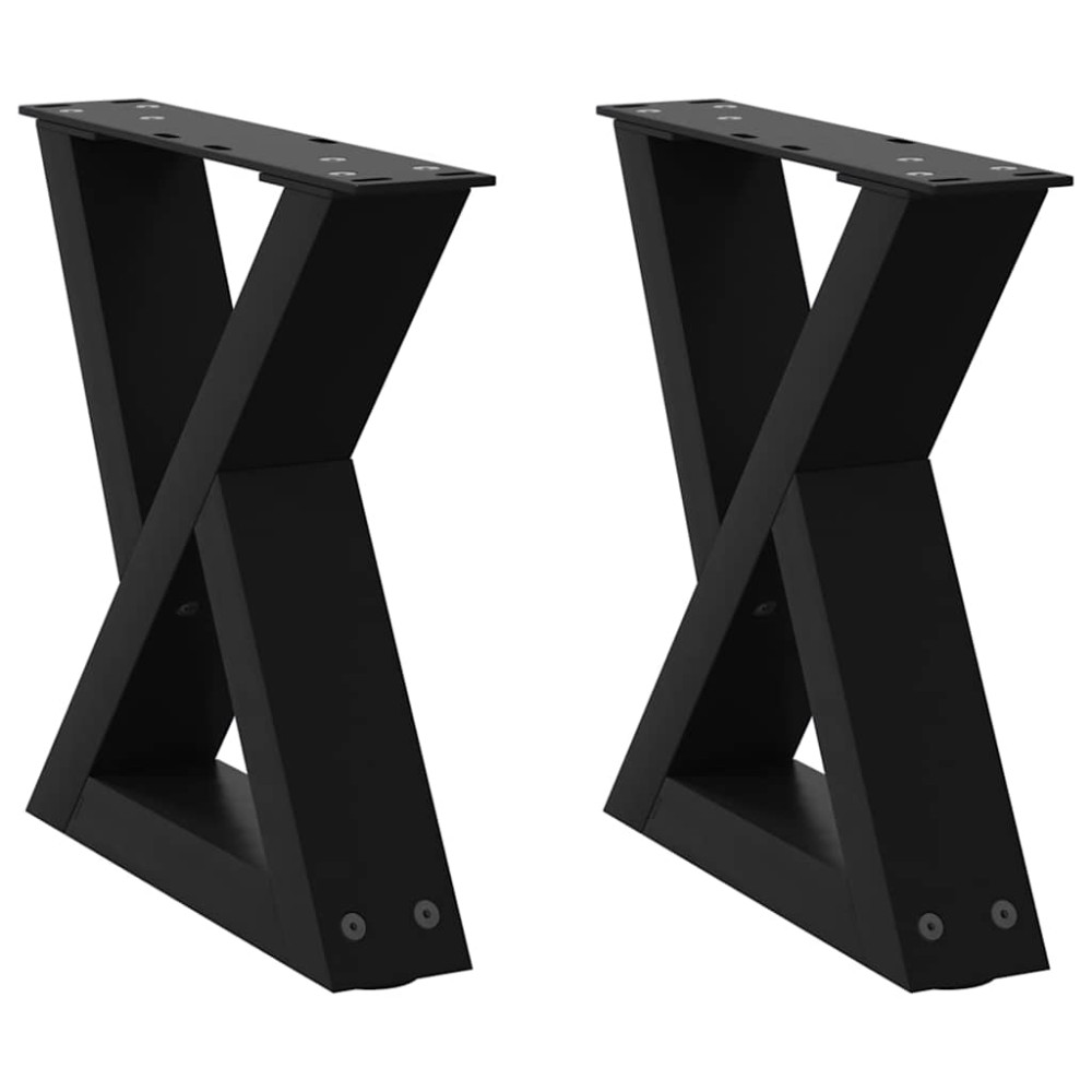 Produktbild för Soffbordsben 2 st svarta 30x(30-31,3) cm stål