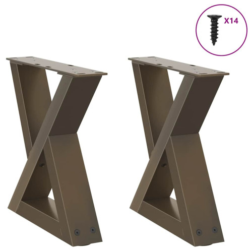 vidaXL Soffbordsben 2 st naturstål 30x(30-31,3) cm stål
