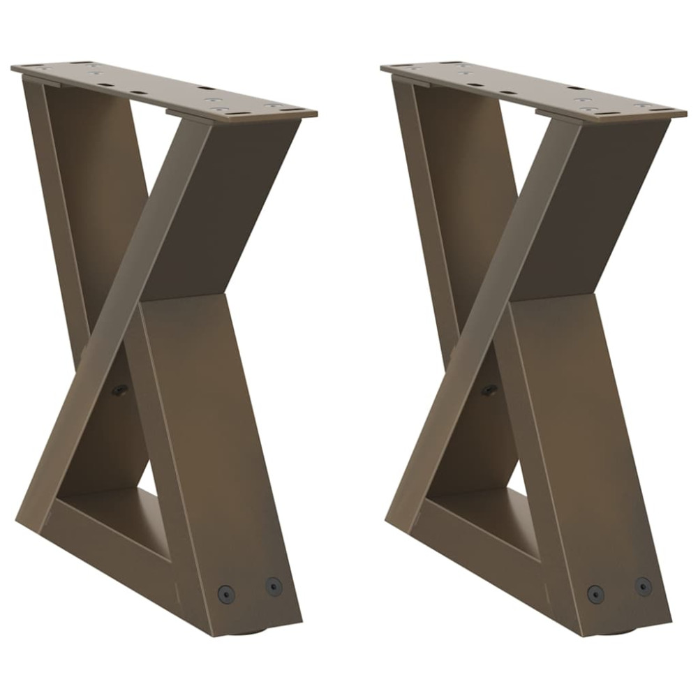 Produktbild för Soffbordsben 2 st naturstål 30x(30-31,3) cm stål