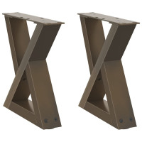 Produktbild för Soffbordsben 2 st naturstål 30x(30-31,3) cm stål